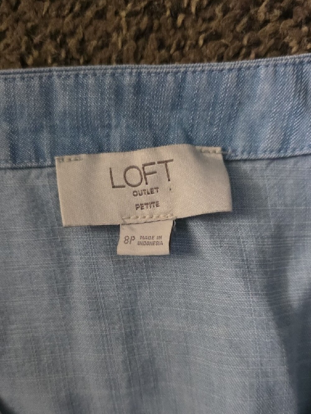 LOFT Light Blue Linen-Texture Top - Picture 2 of 3